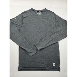 Carhartt Men's LWD Long Sleeve T Shirt Crew Small Relaxed Fit Carbon Gray TK5846